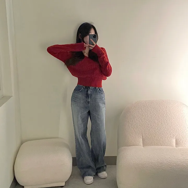 cashmere 3% 세인트 브이넥 꽈배기 니트 - 5color 상세 이미지 6