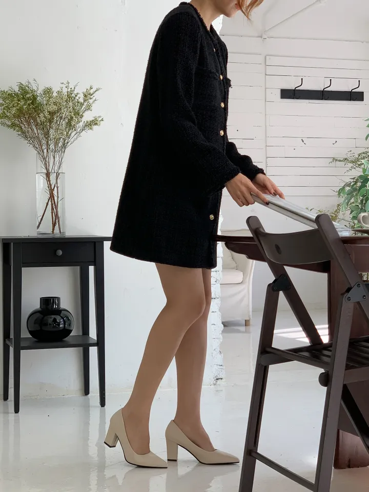 DCC061 레더 스틸레토 하이힐 통굽 여성 슈즈 발편한 정장 결혼식 발볼넓은 푹신한 가죽 명품 데일리 LEATHER 펌프스 출근 회사 이쁜 상세 이미지 27