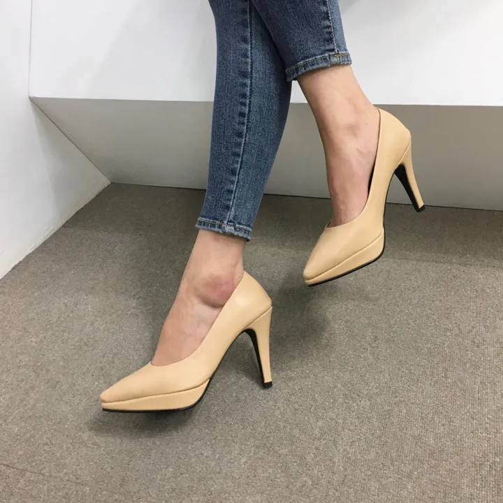 [당일배송/국산수제] 슬림 스틸레토 가보시 쿠션 베이직 힐 10cm 상세 이미지 29