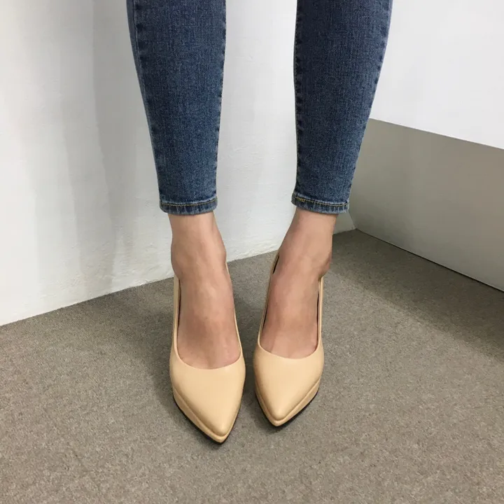 [당일배송/국산수제] 슬림 스틸레토 가보시 쿠션 베이직 힐 10cm 상세 이미지 26