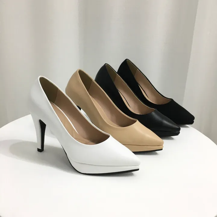 [당일배송/국산수제] 슬림 스틸레토 가보시 쿠션 베이직 힐 10cm 상세 이미지 2