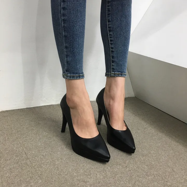 [당일배송/국산수제] 슬림 스틸레토 가보시 쿠션 베이직 힐 10cm 상세 이미지 35