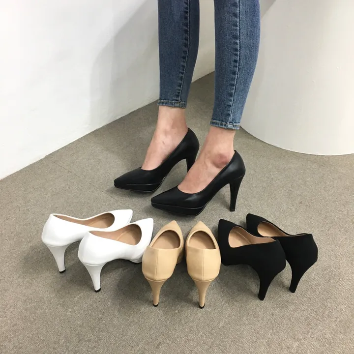 [당일배송/국산수제] 슬림 스틸레토 가보시 쿠션 베이직 힐 10cm 상세 이미지 6