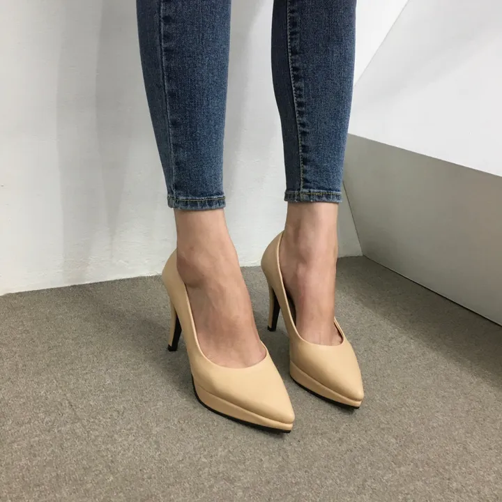 [당일배송/국산수제] 슬림 스틸레토 가보시 쿠션 베이직 힐 10cm 상세 이미지 27