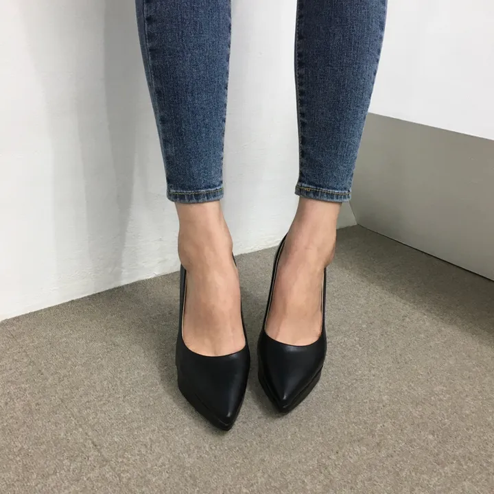 [당일배송/국산수제] 슬림 스틸레토 가보시 쿠션 베이직 힐 10cm 상세 이미지 34