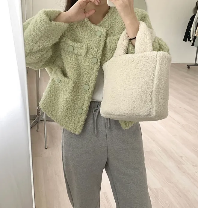 *원조맛집🧸당일출고 *뽀글이 플리스 자켓 아우터(2color)양털자켓/아우터/뽀글이/뽀글자켓/양털/후리스/겨울니트/겨울자켓/삿포로/숏패딩/플리스/떡볶이코트/겨울패딩/플리스자켓 상세 이미지 2
