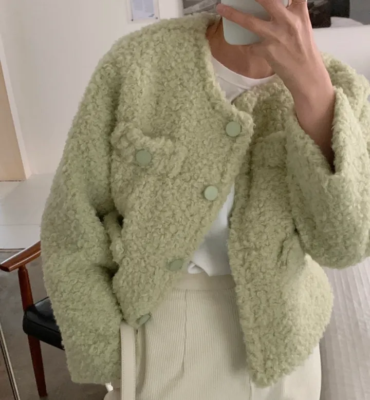 *원조맛집🧸당일출고 *뽀글이 플리스 자켓 아우터(2color)양털자켓/아우터/뽀글이/뽀글자켓/양털/후리스/겨울니트/겨울자켓/삿포로/숏패딩/플리스/떡볶이코트/겨울패딩/플리스자켓 상세 이미지 7