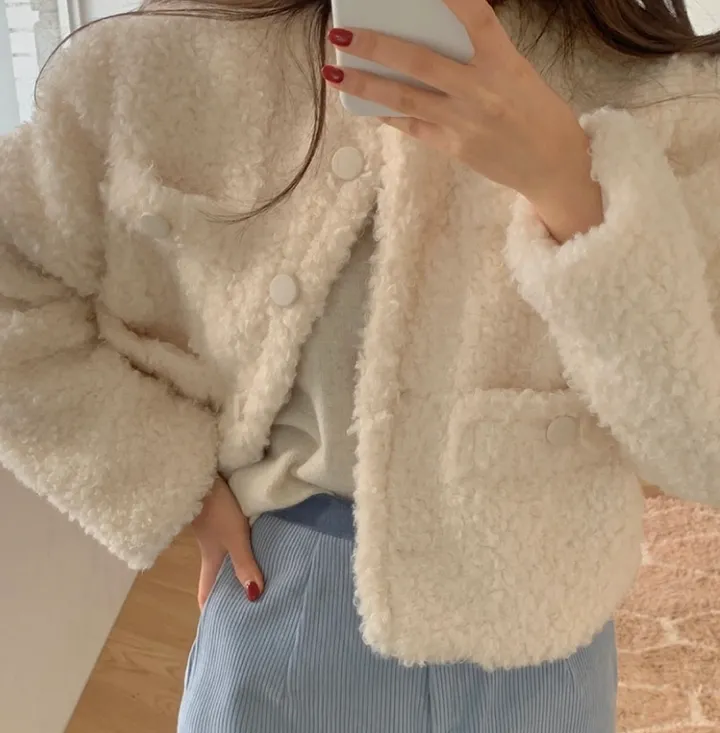 *원조맛집🧸당일출고 *뽀글이 플리스 자켓 아우터(2color)양털자켓/아우터/뽀글이/뽀글자켓/양털/후리스/겨울니트/겨울자켓/삿포로/숏패딩/플리스/떡볶이코트/겨울패딩/플리스자켓 상세 이미지 14