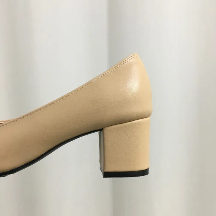 [국내제작/빠른배송] 스퀘어 배색 쿠션 통굽 펌프스 5cm 상세 이미지 36