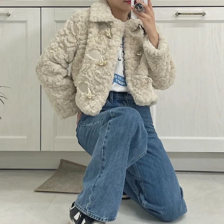 [🔥주말3일만!] 카라 양털 뽀글이 퍼자켓 겨울 떡볶이 숏자켓 상세 이미지 23