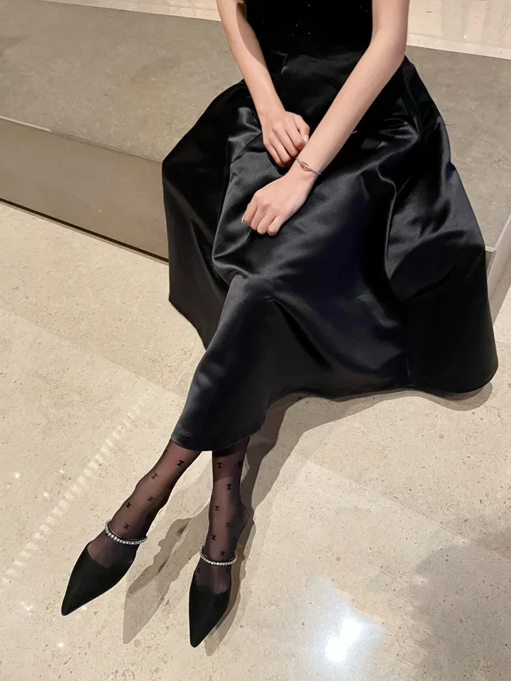 뷰트 스웨이드 큐빅 보석 글리터 뮬 7cm / 3color 상세 이미지 3