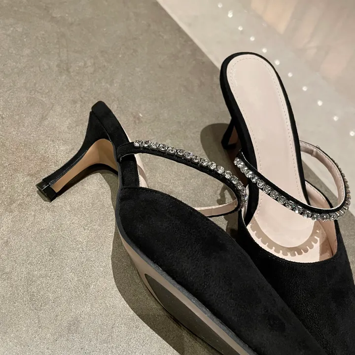 뷰트 스웨이드 큐빅 보석 글리터 뮬 7cm / 3color 상세 이미지 23