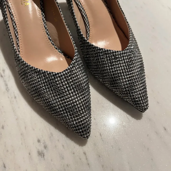 체크 큐빅 스틸레토 힐(수입) 6.5cm 상세 이미지 7
