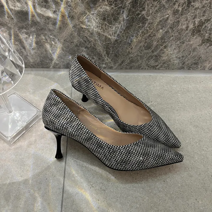 체크 큐빅 스틸레토 힐(수입) 6.5cm 상세 이미지 10
