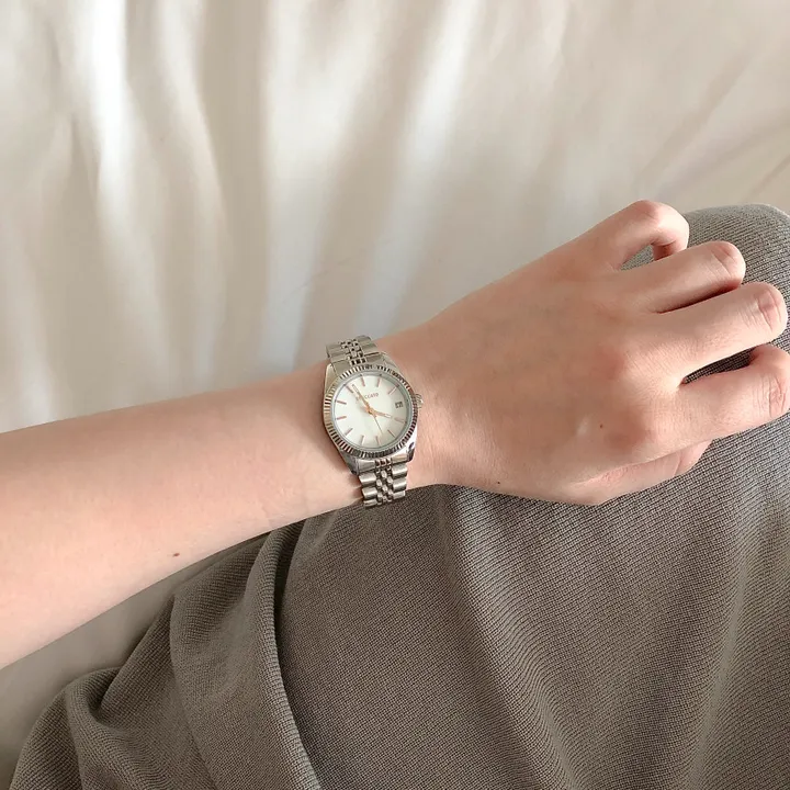 여자 여성용 스타카토 실버색상 로렉스줄 메탈시계 상세 이미지 14