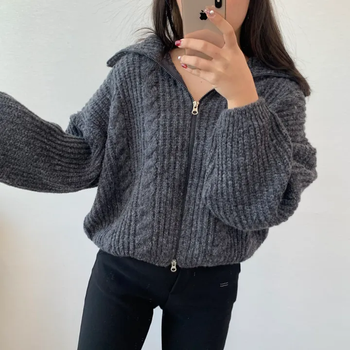 [3천장돌파/핏보장] 꽈배기 벌룬 폴라앤카라 투웨이 니트 집업가디건 5color 상세 이미지 40