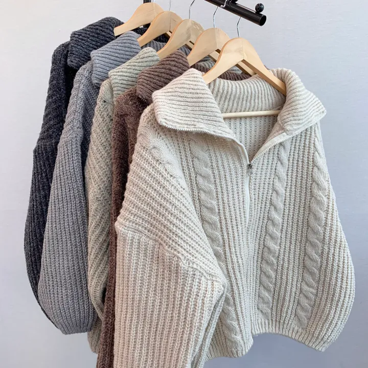 [3천장돌파/핏보장] 꽈배기 벌룬 폴라앤카라 투웨이 니트 집업가디건 5color 상세 이미지 47