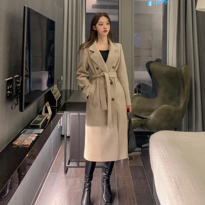 [누빔선택🔥여리핏] 어깨부각X 슬림 여리 스탠다드핏 슬릿 벨트 롱 자켓 겨울 아우터 누빔 패딩 안감 울 모직 코트 3col 상세 이미지 41