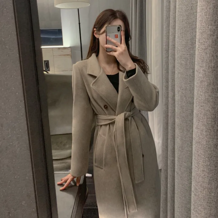 [누빔선택🔥여리핏] 어깨부각X 슬림 여리 스탠다드핏 슬릿 벨트 롱 자켓 겨울 아우터 누빔 패딩 안감 울 모직 코트 3col 상세 이미지 60
