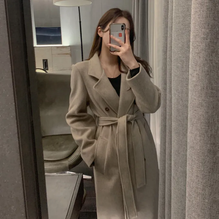 [누빔선택🔥여리핏] 어깨부각X 슬림 여리 스탠다드핏 슬릿 벨트 롱 자켓 겨울 아우터 누빔 패딩 안감 울 모직 코트 3col 상세 이미지 61