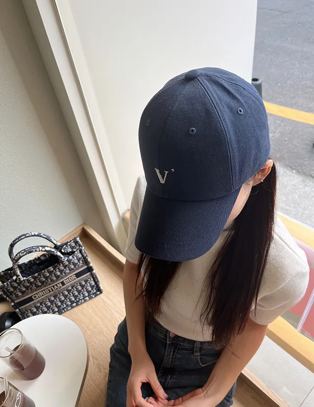 [묶음할인]심플 V 데일리 로고 깊이감깊은 대두 볼캡 연예인 모자 6color 상세 이미지 13