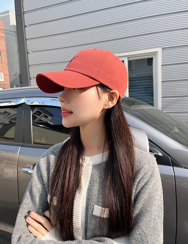 [묶음할인]심플 V 데일리 로고 깊이감깊은 대두 볼캡 연예인 모자 6color 상세 이미지 6