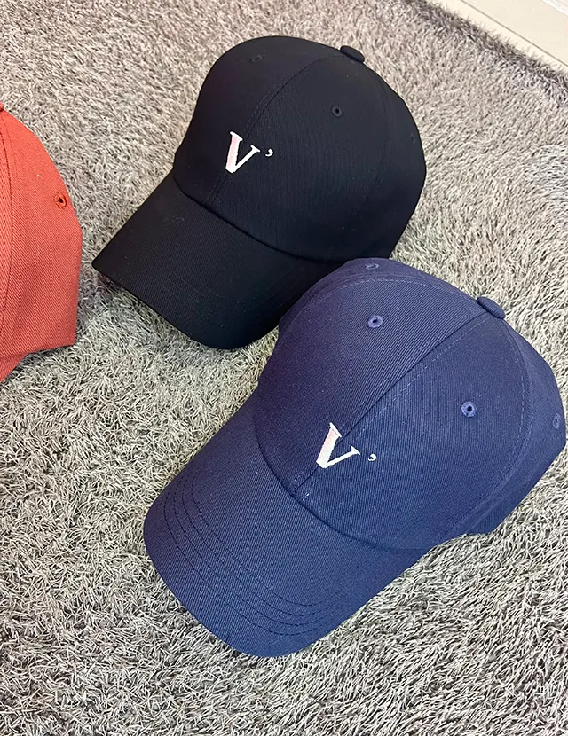 [묶음할인]심플 V 데일리 로고 깊이감깊은 대두 볼캡 연예인 모자 6color 상세 이미지 20