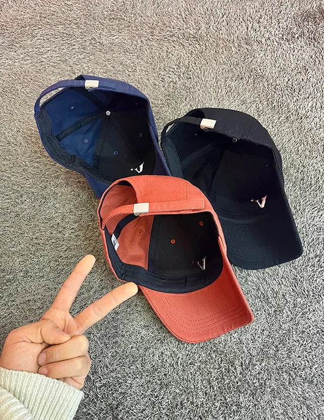 [묶음할인]심플 V 데일리 로고 깊이감깊은 대두 볼캡 연예인 모자 6color 상세 이미지 19