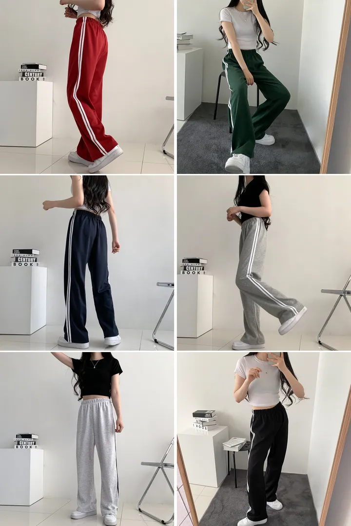 [데일리/묶음할인] 하이웨스트 두줄 트레이닝 팬츠 6color 상세 이미지 3