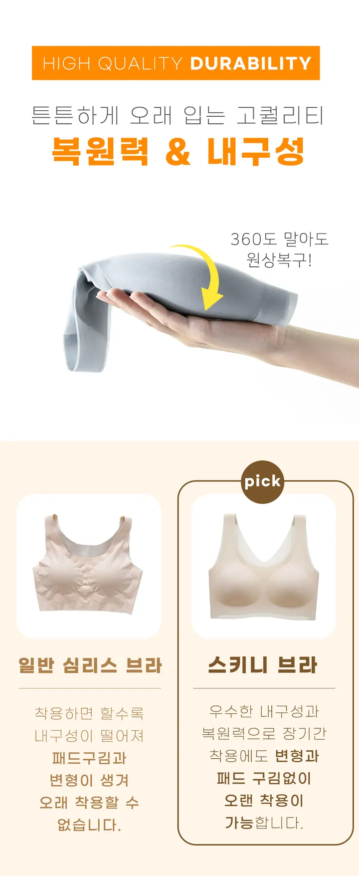 밀착 스킨핏! 최다판매 스키니브라 초박형 초경량 스포츠 브라탑 상세 이미지 35