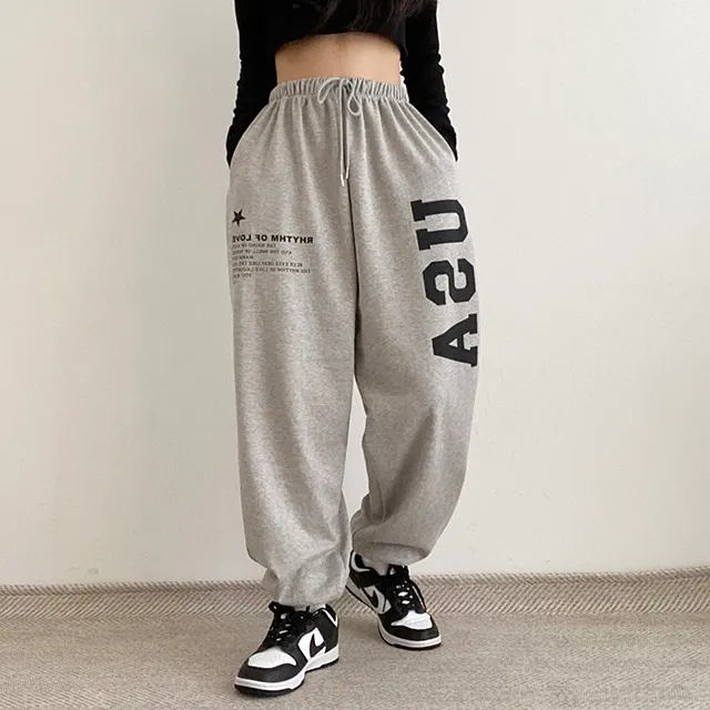 [힙해!!/묶음 할인] USA 레터링 트레이닝 조거팬츠 4color 상세 이미지 4