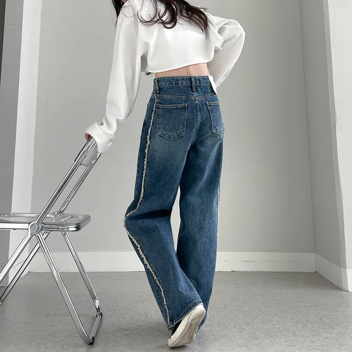 [~3XL] 테슬라 라인 와이드 데님 팬츠 상세 이미지 9
