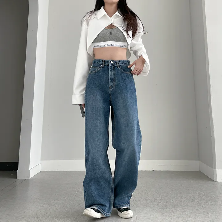 [~3XL] 테슬라 라인 와이드 데님 팬츠 상세 이미지 3