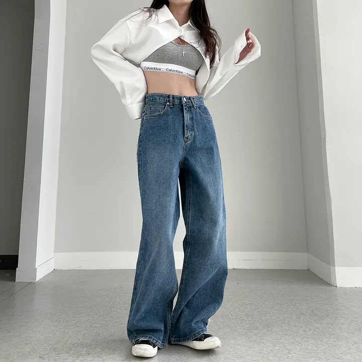 [~3XL] 테슬라 라인 와이드 데님 팬츠 상세 이미지 4