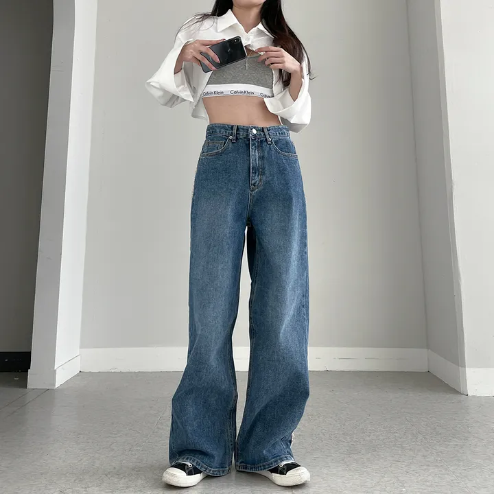 [~3XL] 테슬라 라인 와이드 데님 팬츠 상세 이미지 2