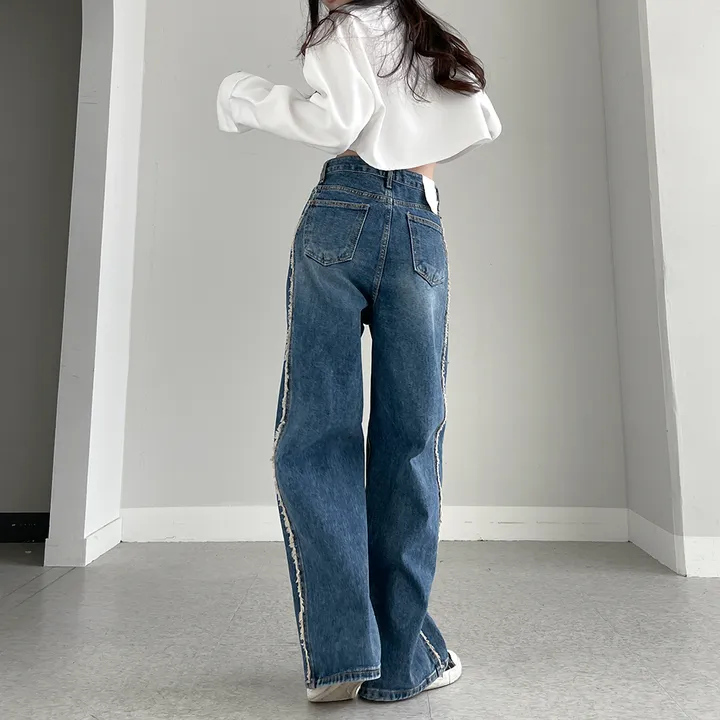 [~3XL] 테슬라 라인 와이드 데님 팬츠 상세 이미지 18