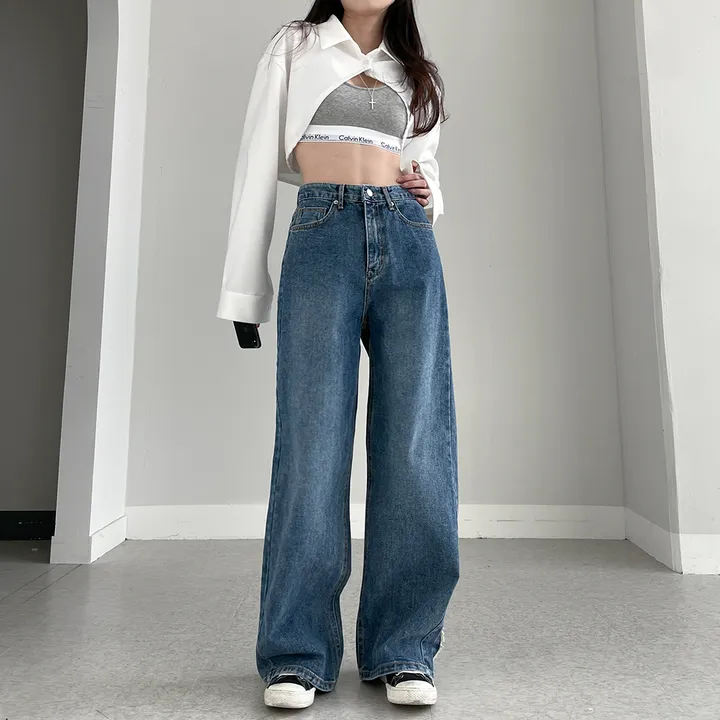 [~3XL] 테슬라 라인 와이드 데님 팬츠 상세 이미지 15