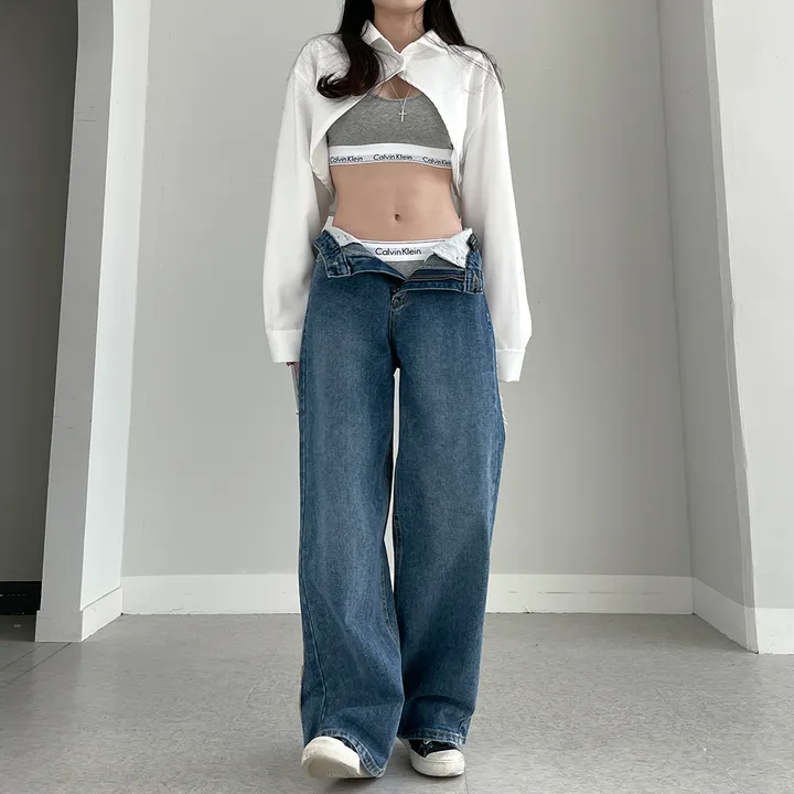 [~3XL] 테슬라 라인 와이드 데님 팬츠 상세 이미지 26