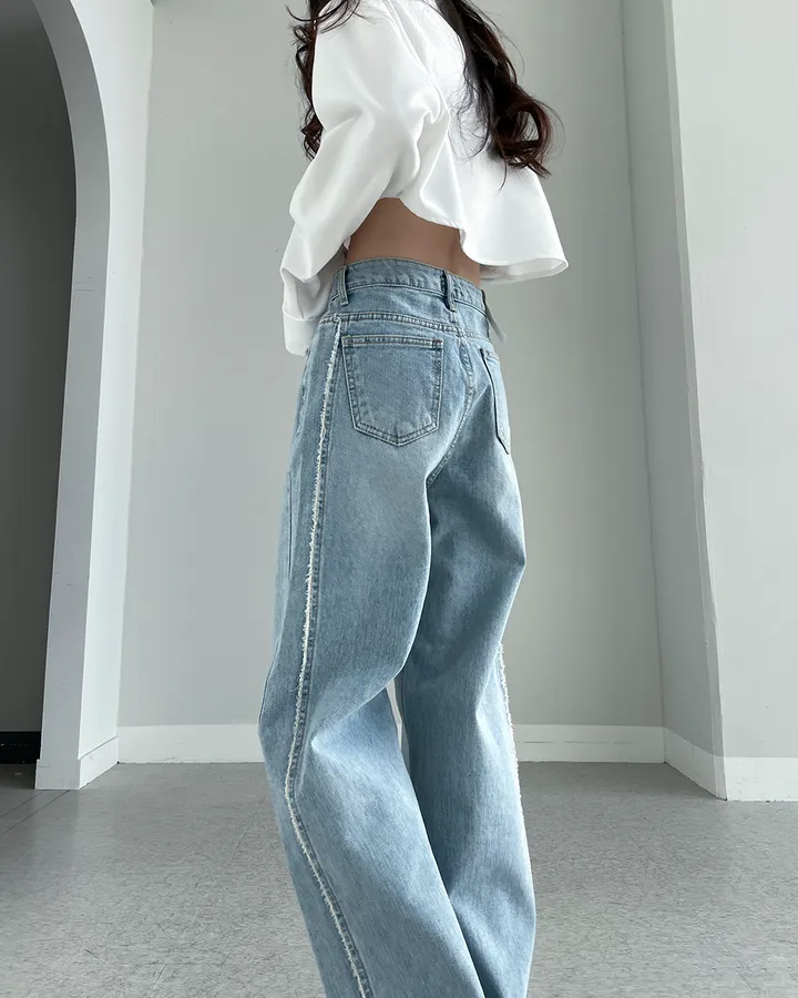 [~3XL] 테슬라 라인 와이드 데님 팬츠 상세 이미지 34