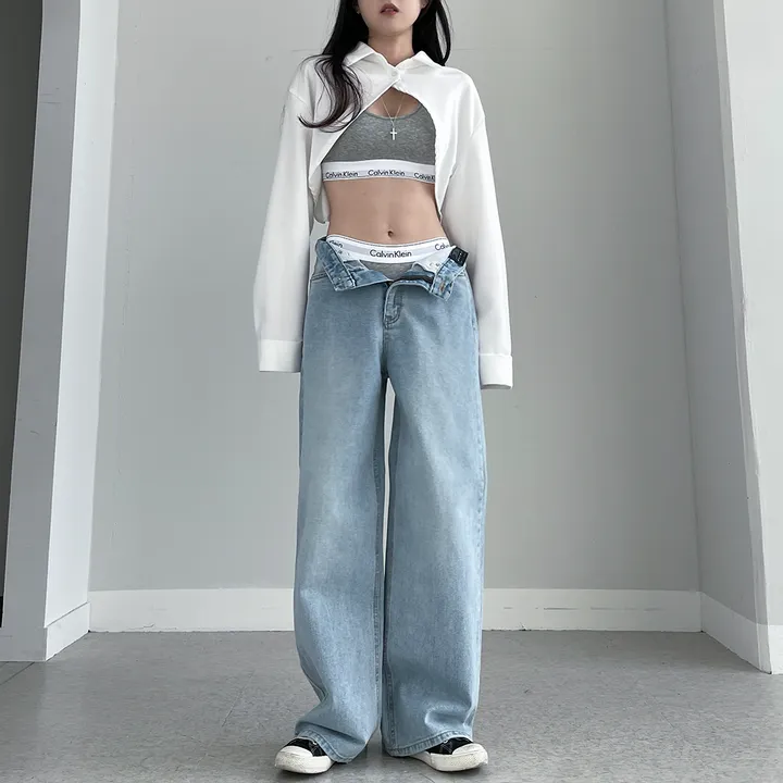 [~3XL] 테슬라 라인 와이드 데님 팬츠 상세 이미지 41