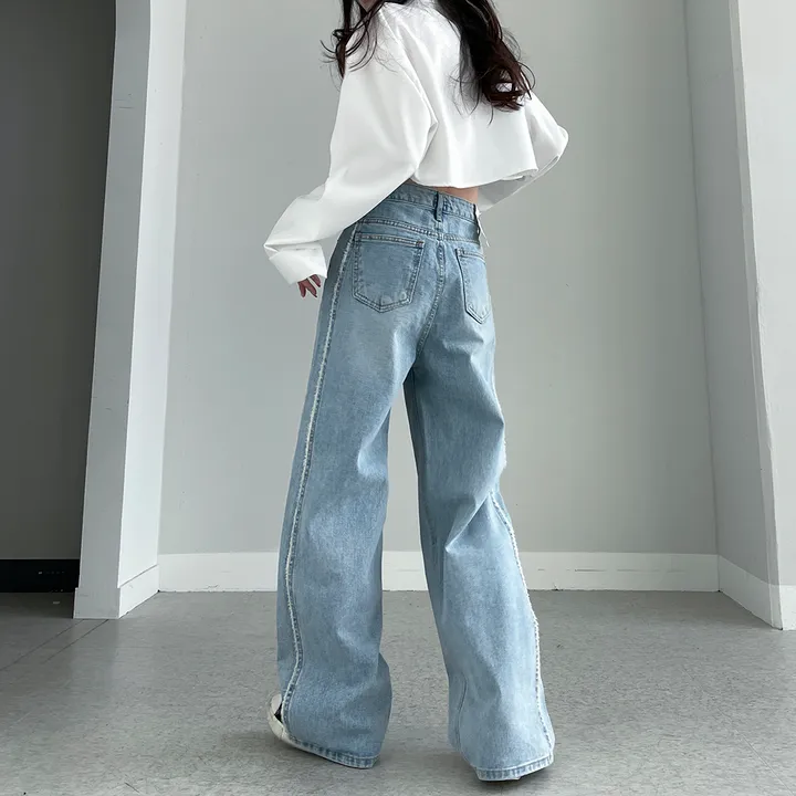 [~3XL] 테슬라 라인 와이드 데님 팬츠 상세 이미지 32