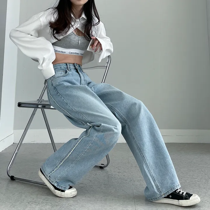 [~3XL] 테슬라 라인 와이드 데님 팬츠 상세 이미지 39