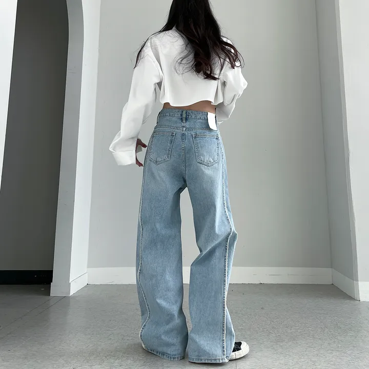 [~3XL] 테슬라 라인 와이드 데님 팬츠 상세 이미지 45
