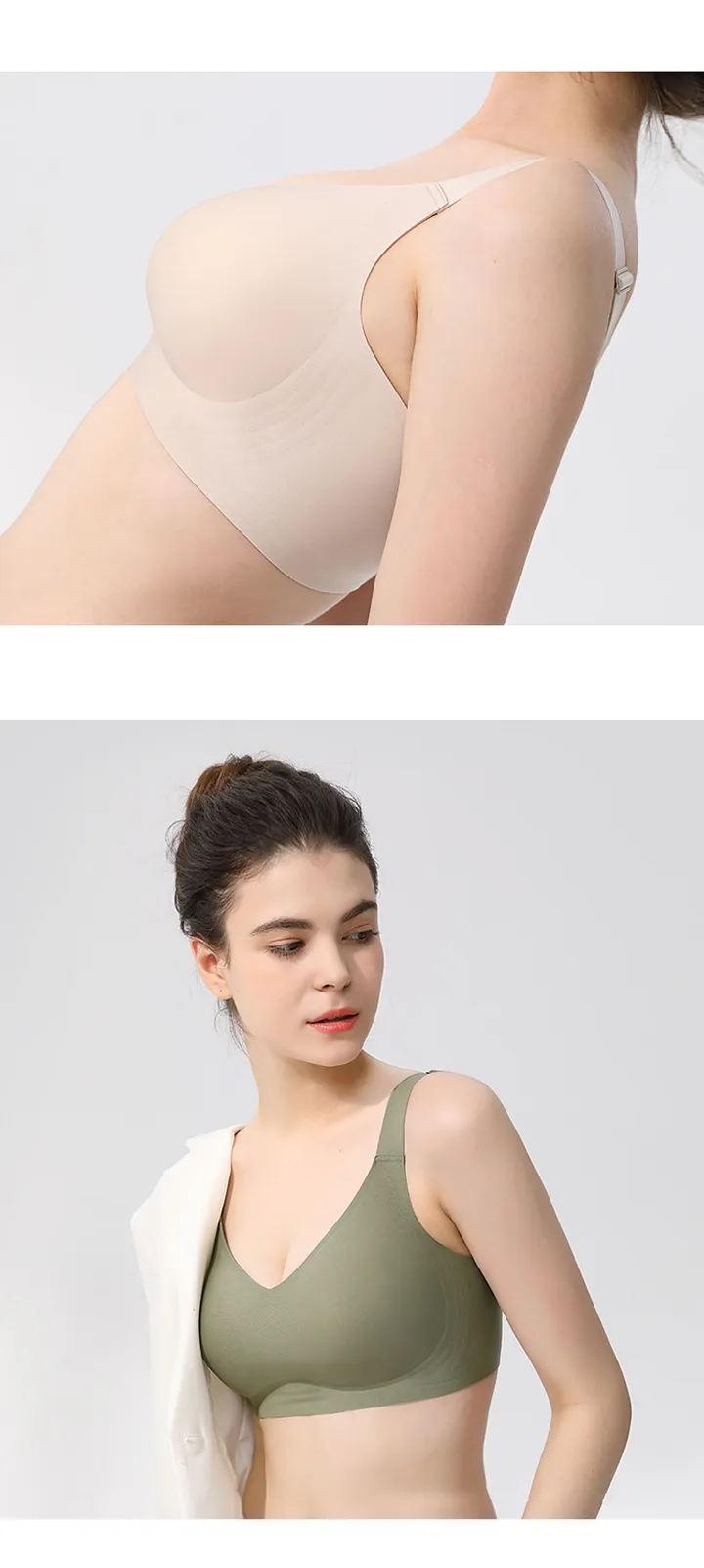 탱글쫀쫀! 3중 텐션업 젤리 브라 심리스 노와이어 빅사이즈가능 처진가슴 큰가슴 보정 운동 상세 이미지 27