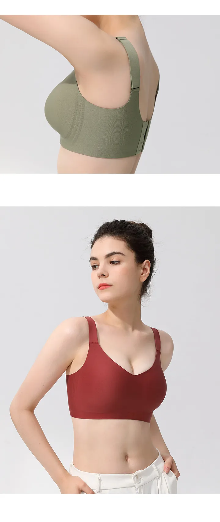 탱글쫀쫀! 3중 텐션업 젤리 브라 심리스 노와이어 빅사이즈가능 처진가슴 큰가슴 보정 운동 상세 이미지 28