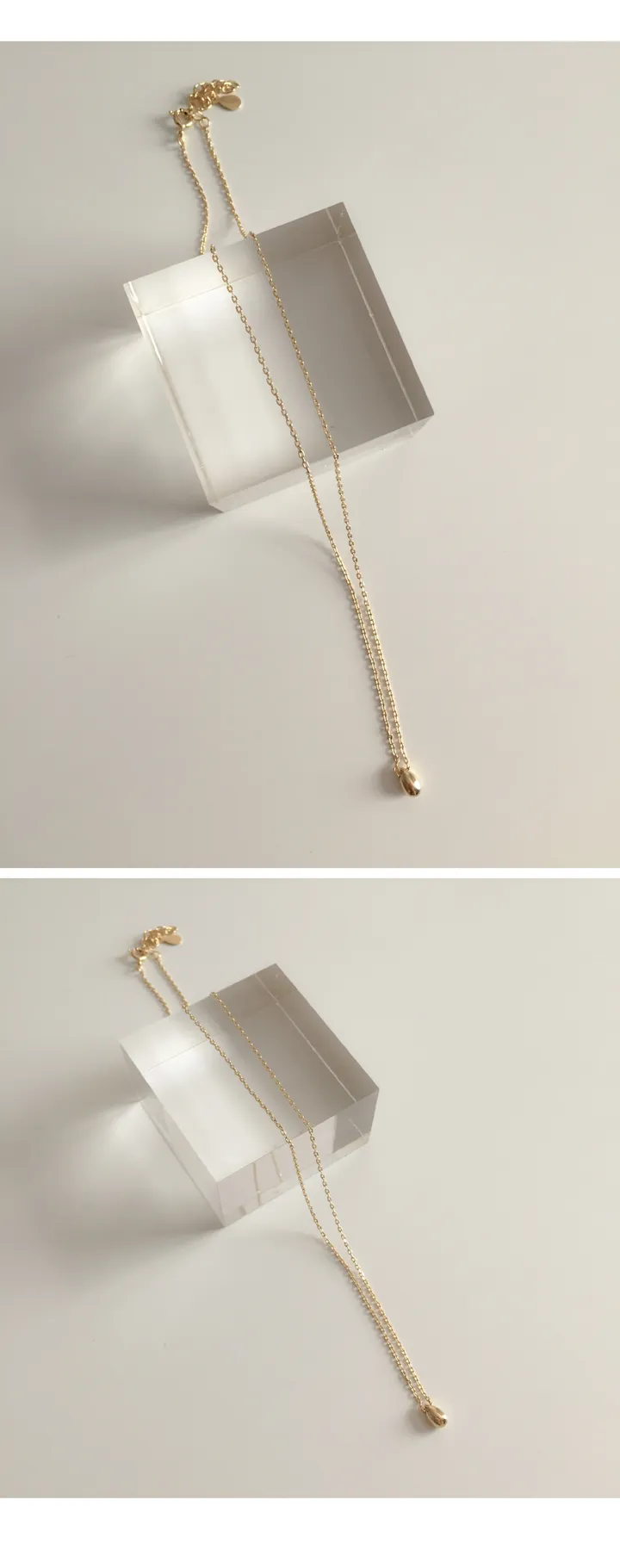 sun necklace (silver925)(입고지연) 실버 물방울 펜던트 은 목걸이 심플 네크리스 상세 이미지 2