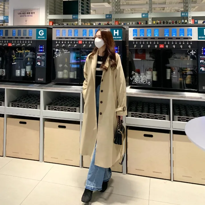 [분위기갑🌼여리핏] 벨트set 루즈핏 롱 트렌치 코트 싱글 카라 바바리 간절기 아우터 바바리 자켓 아이보리 라이트베이지 블랙 봄 간절기 꽃놀이룩 상세 이미지 26