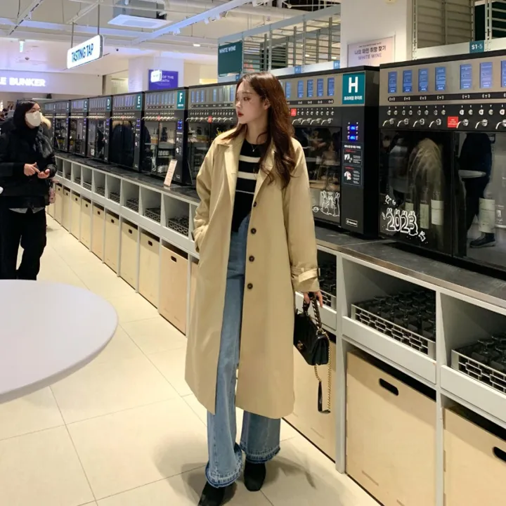 [분위기갑🌼여리핏] 벨트set 루즈핏 롱 트렌치 코트 싱글 카라 바바리 간절기 아우터 바바리 자켓 아이보리 라이트베이지 블랙 봄 간절기 꽃놀이룩 상세 이미지 27