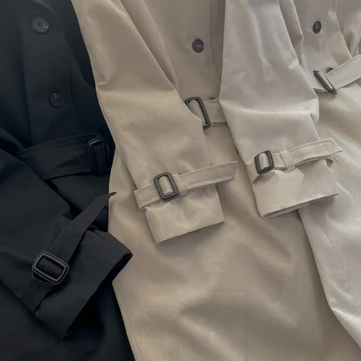 [분위기갑🌼여리핏] 벨트set 루즈핏 롱 트렌치 코트 싱글 카라 바바리 간절기 아우터 바바리 자켓 아이보리 라이트베이지 블랙 봄 간절기 꽃놀이룩 상세 이미지 78