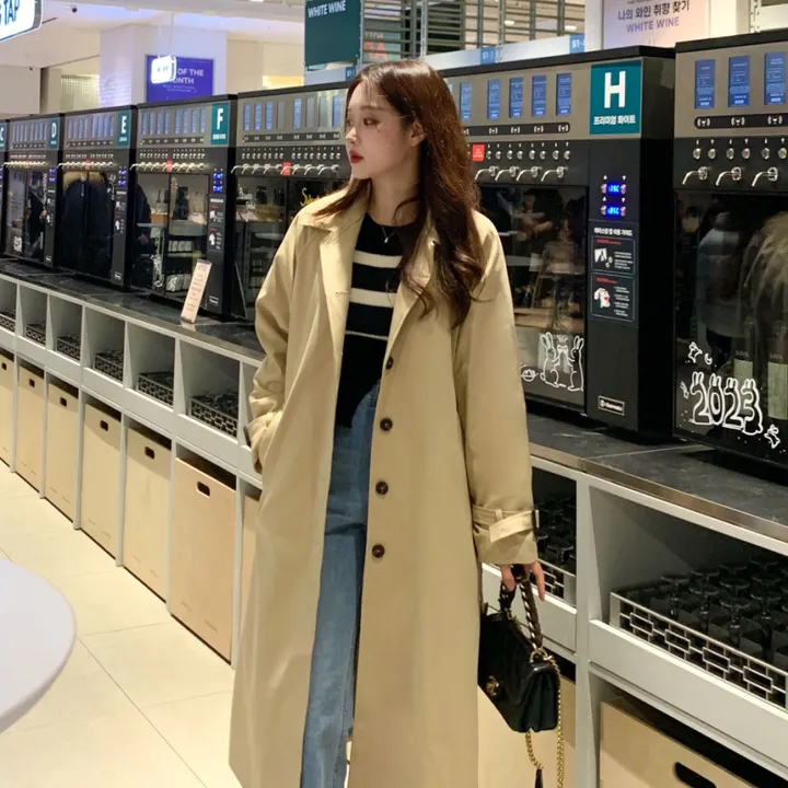 [분위기갑🌼여리핏] 벨트set 루즈핏 롱 트렌치 코트 싱글 카라 바바리 간절기 아우터 바바리 자켓 아이보리 라이트베이지 블랙 봄 간절기 꽃놀이룩 상세 이미지 48